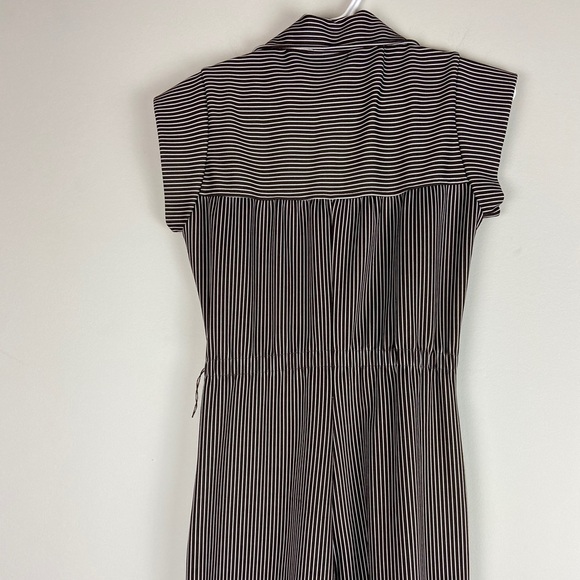 1970s Vintage Brown Cream Stripe Jumpsuit Wide Leg - Picture 5 of 9